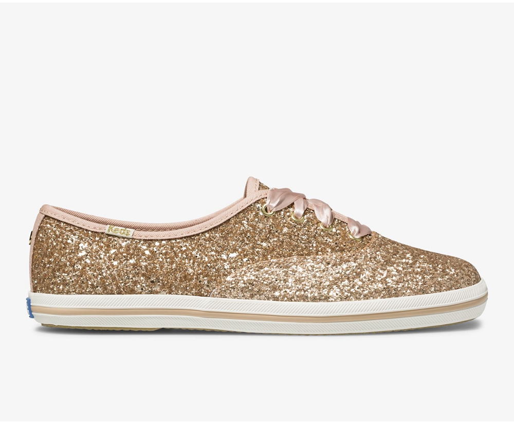 Keds Sneaker Damen Rosa Gold - Kate Spade New York Champion Glitter - HJW-814059